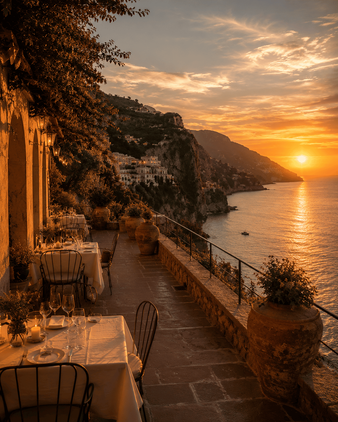 The terrace at golden hour