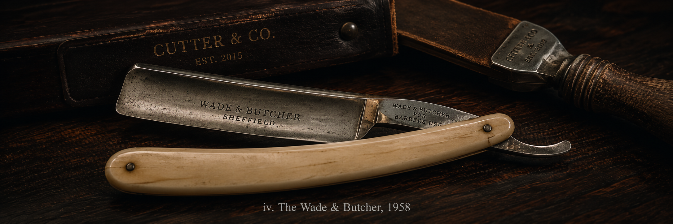 The vintage Wade & Butcher straight razor, dated 1958
