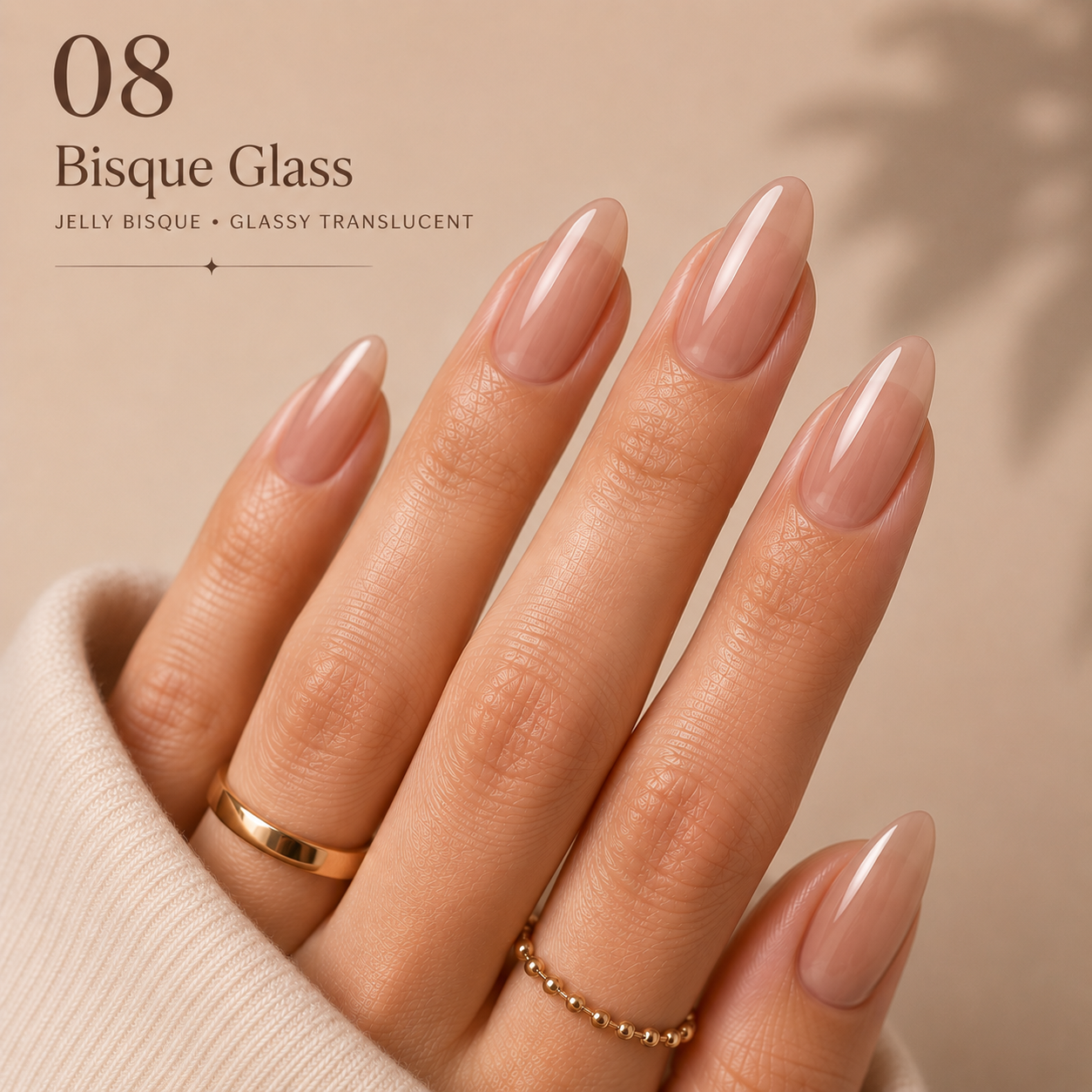 Bisque Glass - hand-painted nail look N° 08