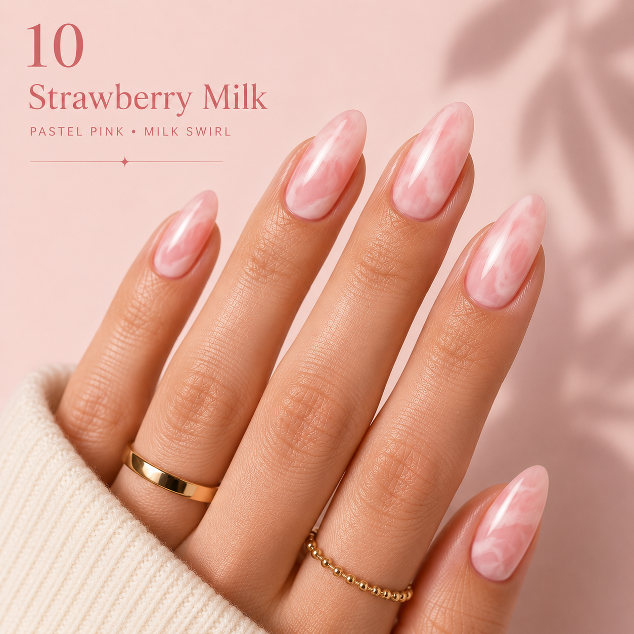Strawberry Milk - hand-painted nail look CUSTOM