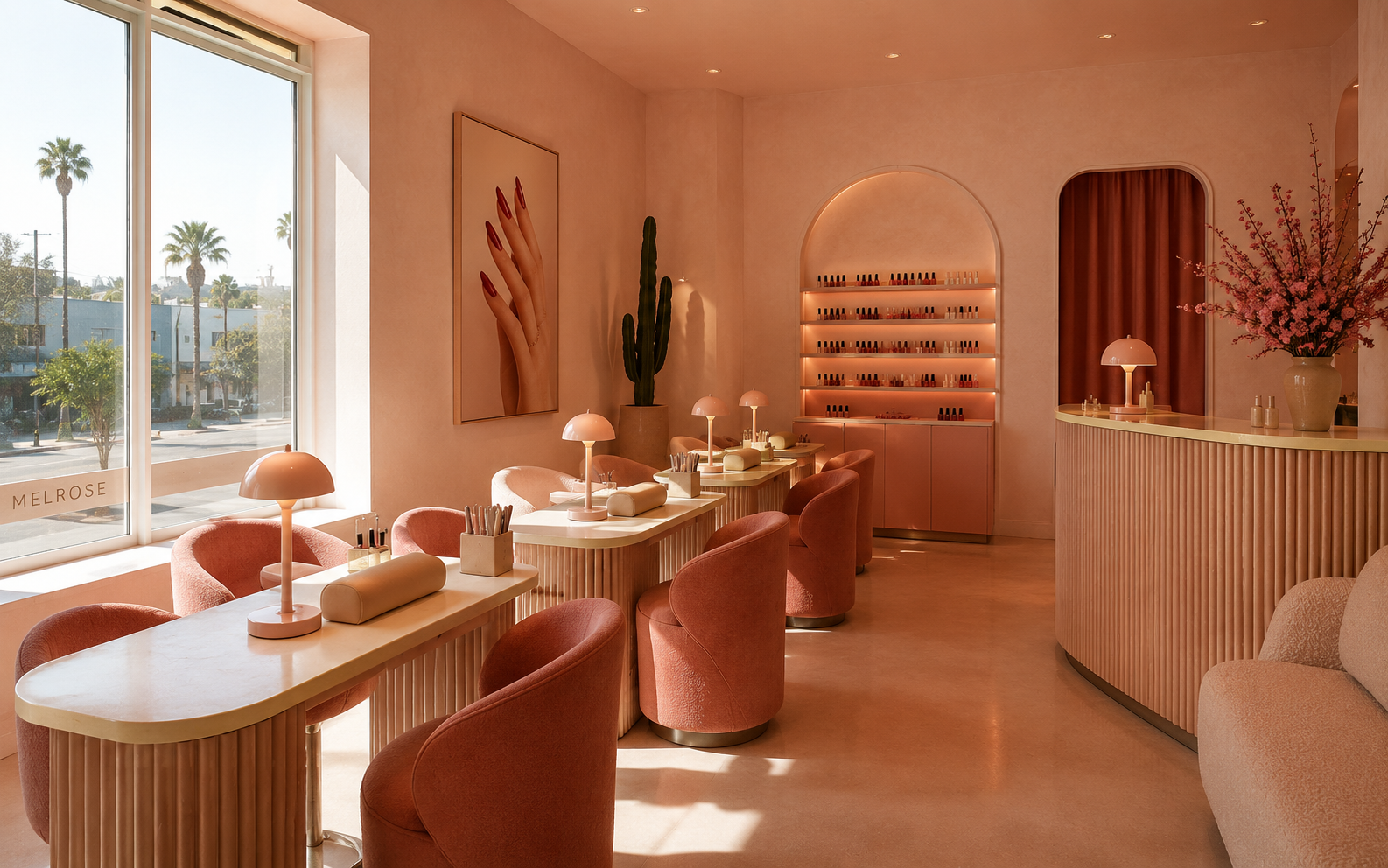 Lacquer LA studio interior, West Hollywood, north-light windows