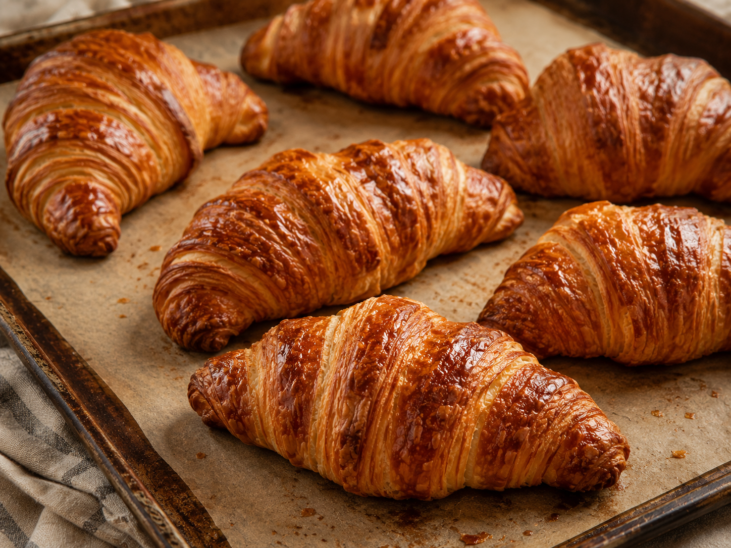 Croissants on the tray