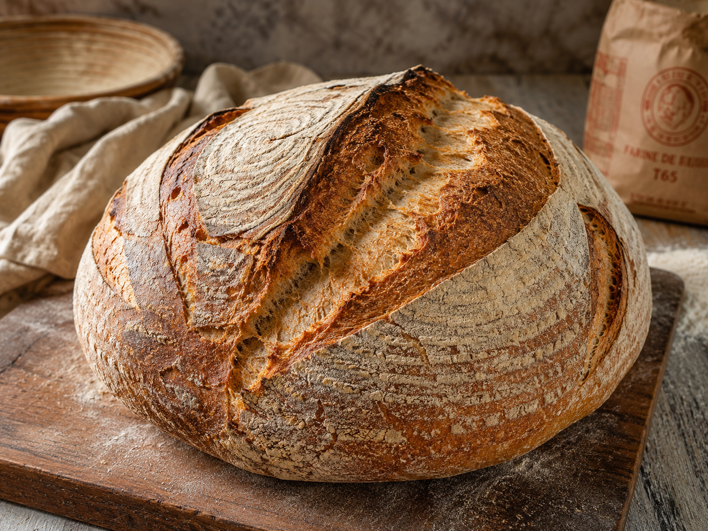 Large 2.5 kg country miche, hand-shaped